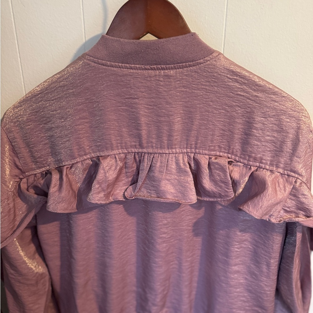 ✨ GUESS Los Angeles Ruffle Sleeve Bomber Jacket ✨ - Picture 10 of 10